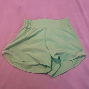 neon green lululemon shorts